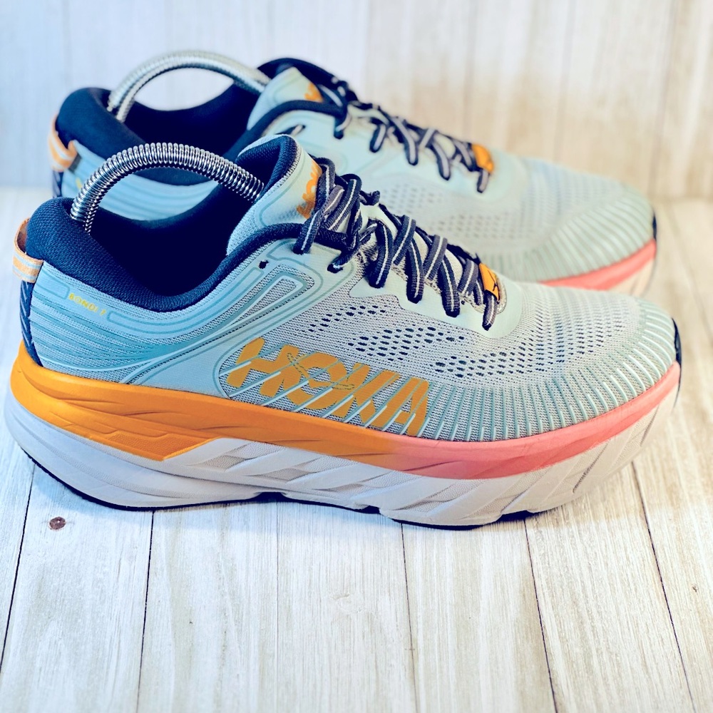 Hoka One One Womens Bondi 7 1110531 BHBI Blue Running Shoes Sneakers Size 9